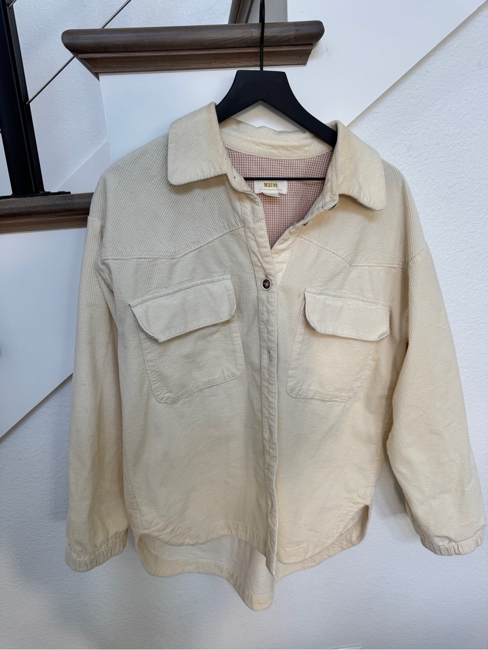 Anthropologie Maeve- butter yellow  Corduroy Utility Shacket